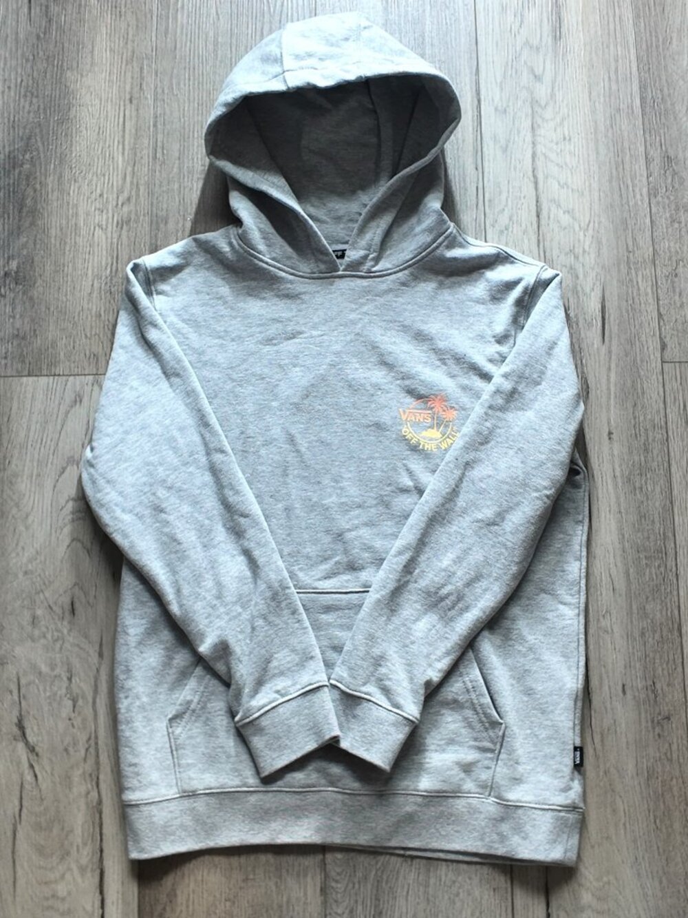 Men's Vans Off The Wall Palm Tree Graphic Pullover Hoodie Heather Grey Large L